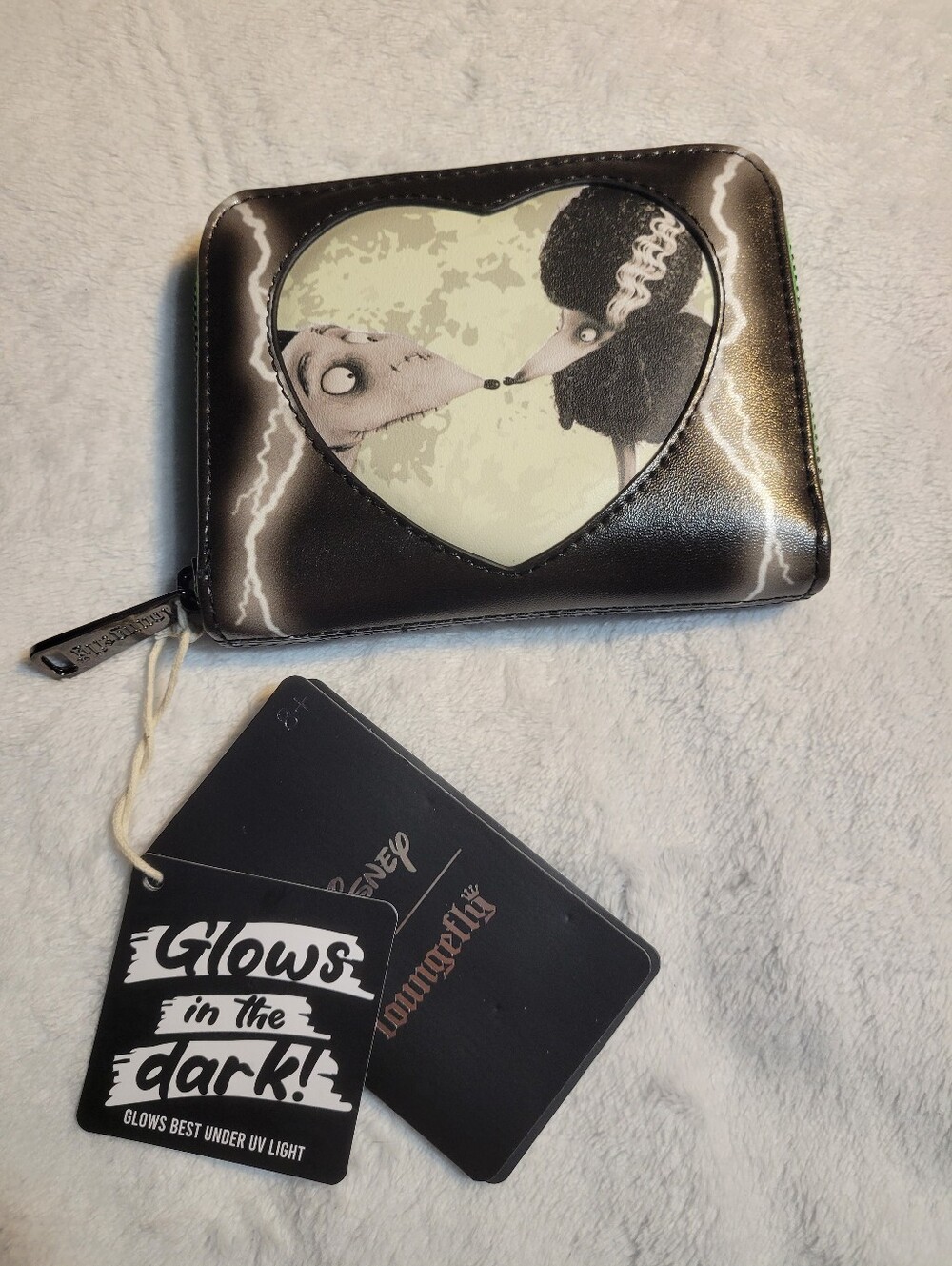 Frankenweenie Sparky Persephone Glow In The Dark Zip Around Wallet Loungefly NWT